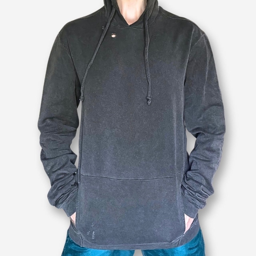 Gray Cotton Hoodie NWT Distressed Medium AG Adriano Goldschmied